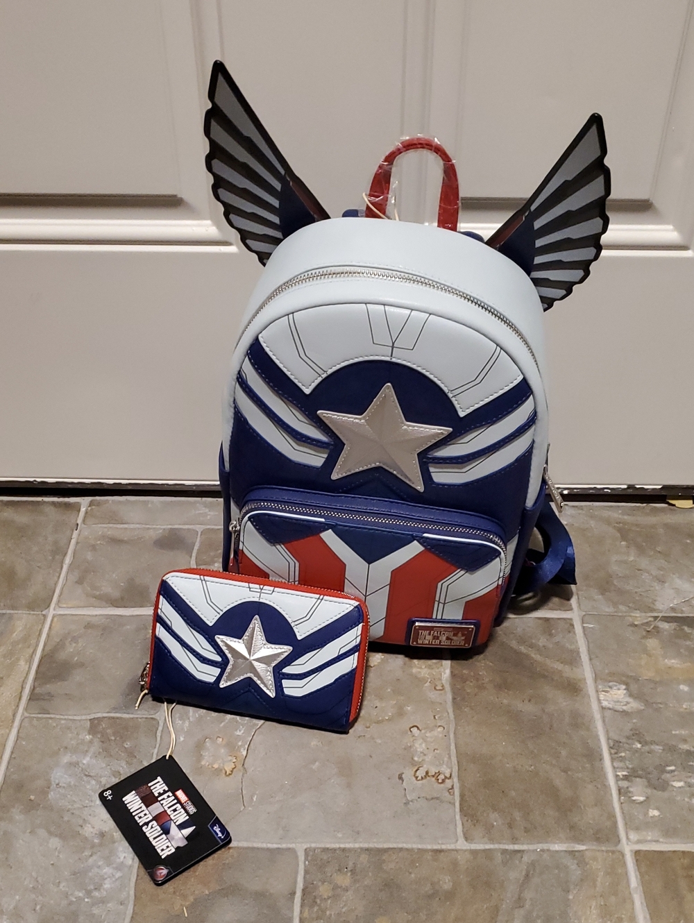 Loungefly Marvel Falcon Captain America Mini Backpack w/ Matching Wallet